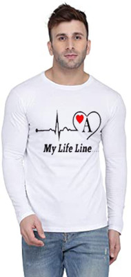 ALNIK Printed, Typography Men Round Neck White T-Shirt