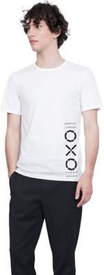 HOC Printed Men Round Neck White T-Shirt