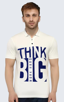 METRONAUT Printed Men Polo Neck White T-Shirt