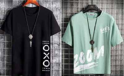 THUNDER PLANET Typography Men Round Neck Green T-Shirt
