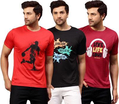 Garmin Printed Men Round Neck Multicolor T-Shirt