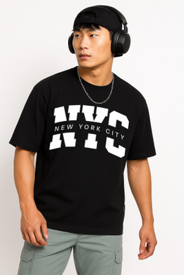 Be Crazyy Typography Men Round Neck Black T-Shirt