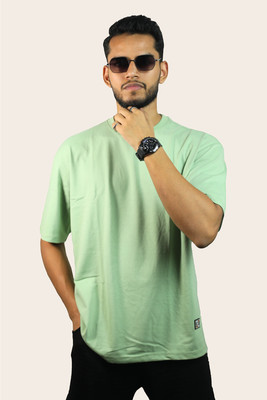 HEATHEX Solid Men Round Neck Green T-Shirt