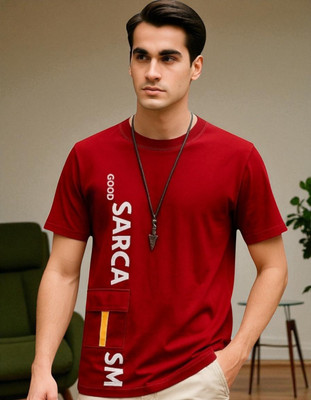 Autna Printed Men Round Neck Red T-Shirt