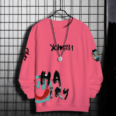 Conway Printed, Typography Men Round Neck Pink T-Shirt