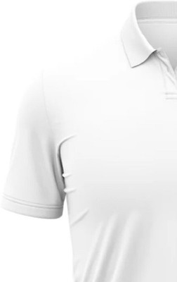 GoobyDooby Self Design Men Polo Neck White T-Shirt