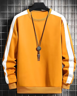 clickwell Solid Men Round Neck Reversible Yellow T-Shirt