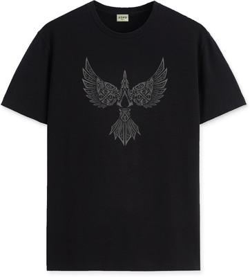 ADRO Graphic Print Men Round Neck Black T-Shirt