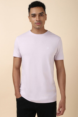 Allen Solly Solid Men Crew Neck Purple T-Shirt