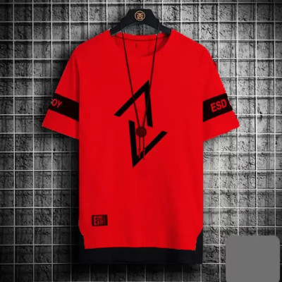 Expert Choice Printed Men Round Neck Red T-Shirt