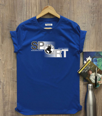 Magneto Graphic Print Men Round Neck Blue T-Shirt
