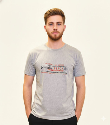 FANDOM Graphic Print Men Round Neck Grey T-Shirt