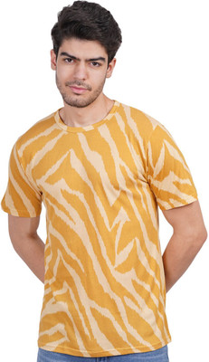 Styvibe Printed Men Round Neck Yellow T-Shirt
