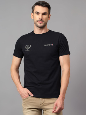 CANTABIL Printed Men Round Neck Black T-Shirt