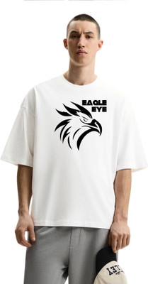 KS IMPEX Self Design Men Round Neck White T-Shirt
