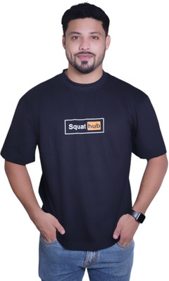 Damroo Printed Men Round Neck Black T-Shirt