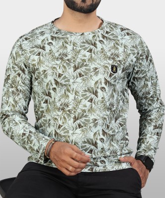 VeBNoR Printed Men Round Neck Green T-Shirt