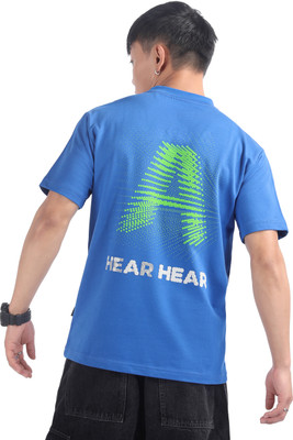BEYOUNG Graphic Print Men Round Neck Blue T-Shirt