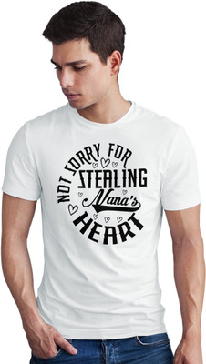 Seek Buy Love Printed Men Round Neck White T-Shirt