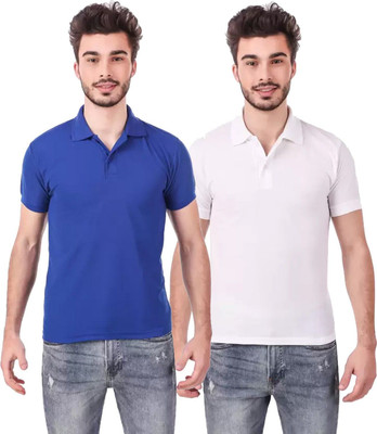 YUALIN CREATION Self Design Men Polo Neck Multicolor T-Shirt