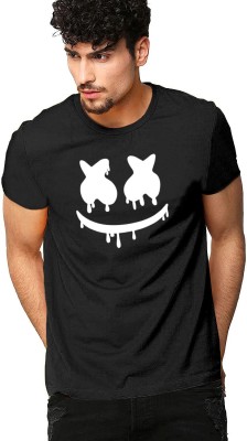 GNCT Printed Men Round Neck Black T-Shirt