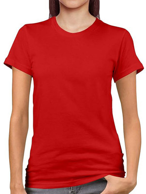 Gujjuunicorns Printed Women Round Neck Red T-Shirt