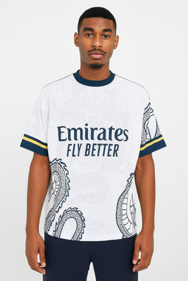 Sportiva Printed Men Round Neck White T-Shirt