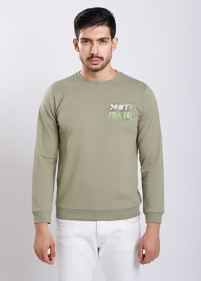 HIGHTRIBE Printed Men Round Neck Dark Green T-Shirt