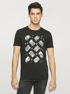 Pepe Jeans Printed Men Round Neck Black T-Shirt