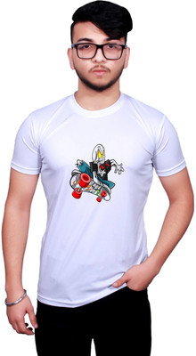 GOLDMONKS Printed Men Round Neck Black T-Shirt