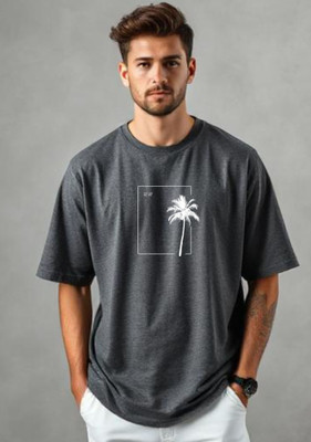 UrGear Printed Men Round Neck Grey T-Shirt