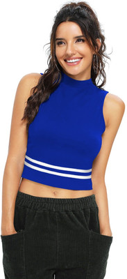 Dhruvil Impex Casual Striped Women Blue Top