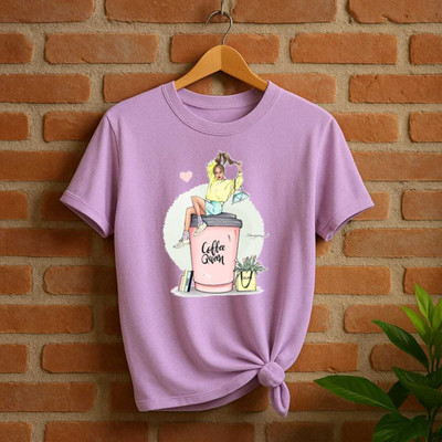 j.j india Graphic Print, Printed Women Round Neck Purple T-Shirt