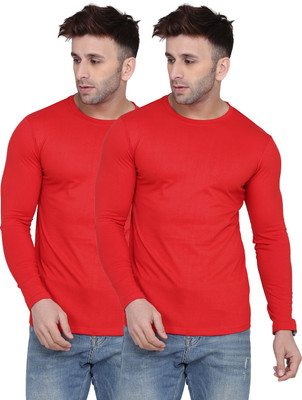 New Trends Collection Solid Men Round Neck Red T-Shirt