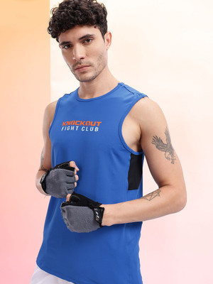 HRX by Hrithik Roshan Printed Men Round Neck Blue T-Shirt