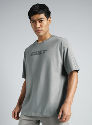 Cult Printed Men Round Neck Grey T-Shirt