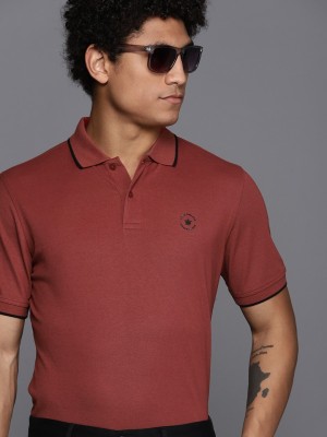 LOUIS PHILIPPE Solid Men Polo Neck Maroon T-Shirt