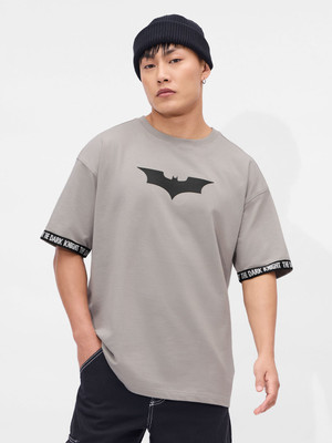 The Souled Store Printed Men Round Neck Grey T-Shirt