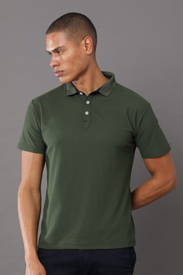 Republic Solid Men Polo Neck Light Green T-Shirt