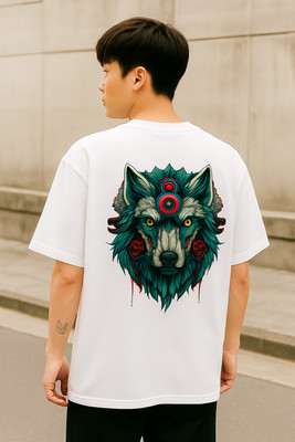 Dark Drive Printed Men Round Neck White T-Shirt