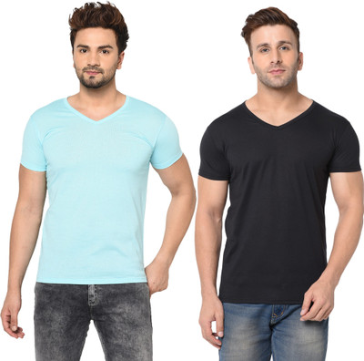 Tresna Fab Solid Men V Neck Multicolor T-Shirt
