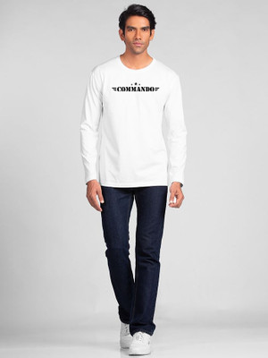 London Crew Typography Men Round Neck White T-Shirt