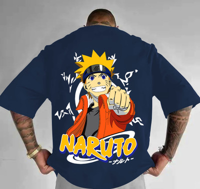 TeeBrozz Printed Men Round Neck Dark Blue T-Shirt