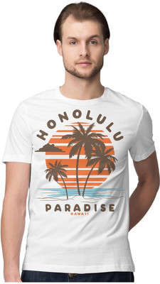 KRYONIX Printed Men Round Neck White T-Shirt