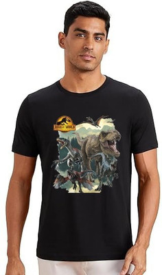 Tappu Enterprises Printed Men Round Neck Reversible Black T-Shirt