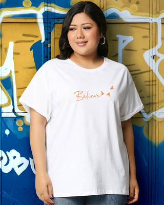 BEWAKOOF Printed, Typography Women Round Neck White T-Shirt