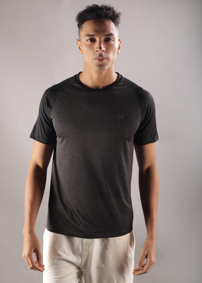Force NXT Solid Men Round Neck Grey T-Shirt
