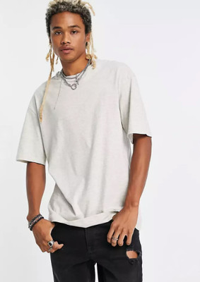 Man Mutation Solid Men Round Neck White T-Shirt