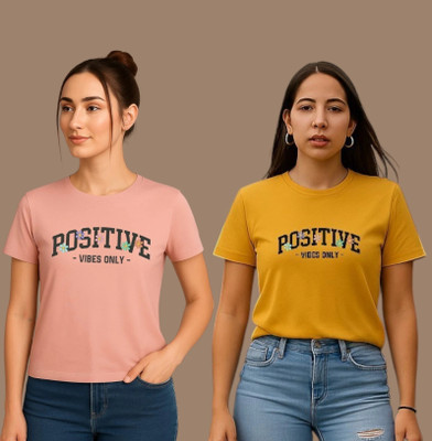 Moldify Graphic Print Women Round Neck Multicolor T-Shirt