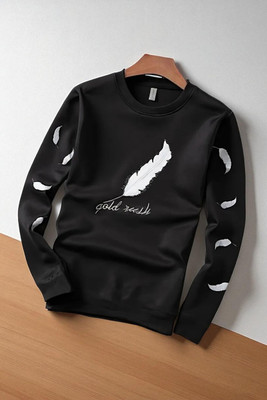 Autna Printed Men Round Neck Black T-Shirt